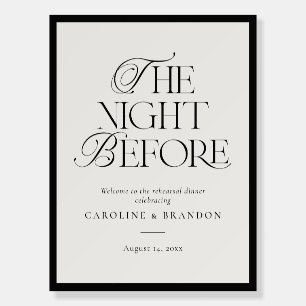 Elegant Night Before Rehearsal Dinner Welcome Sign