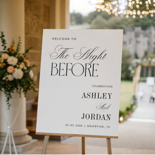 Elegant Night Before Rehearsal Dinner Welcome Sign
