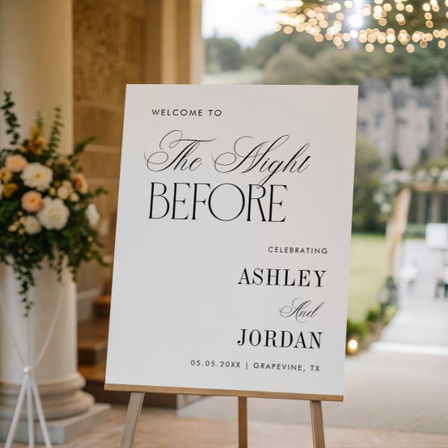 Elegant Night Before Rehearsal Dinner Welcome Sign (Creator Uploaded)