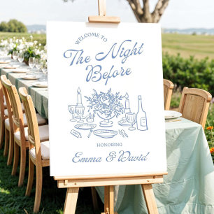 Elegant Night Before Rehearsal Dinner Welcome Sign