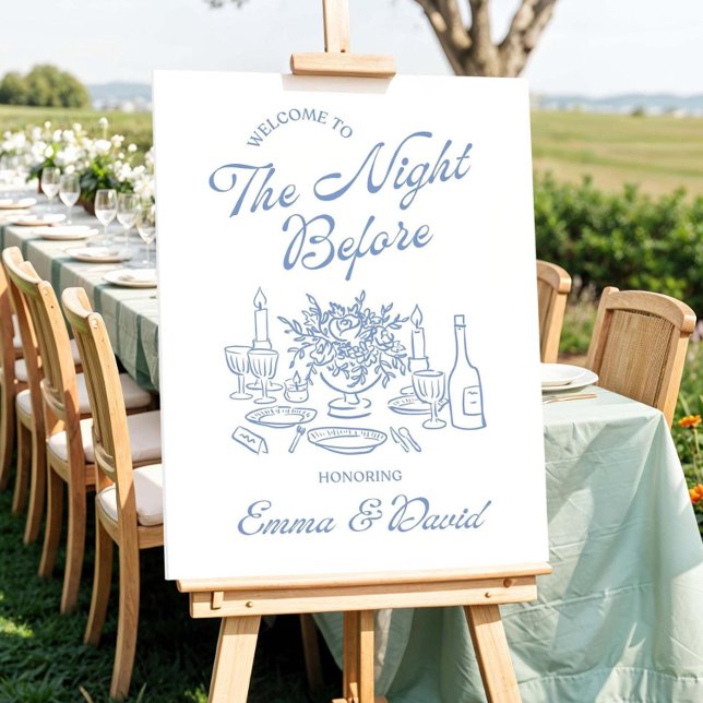 Elegant Night Before Rehearsal Dinner Welcome Sign (Creator Uploaded)