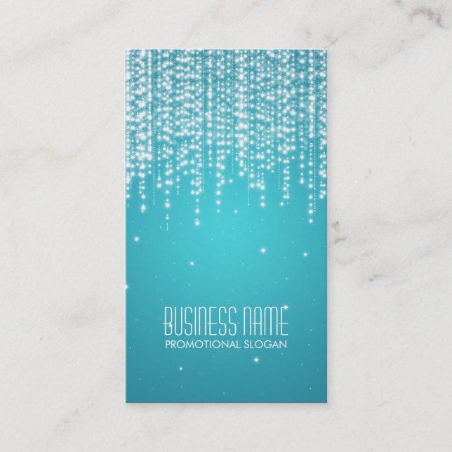 Elegant Night Dazzle Blue Business Card (Front)