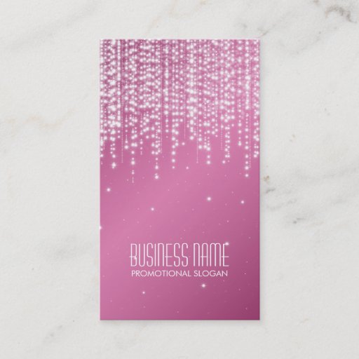 Customizable Elegant Night Dazzle Pink Business Card Templates