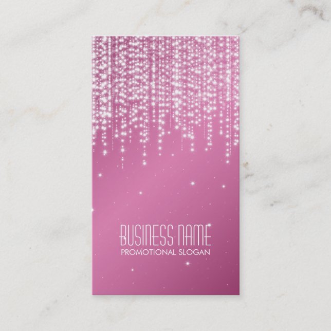 Elegant Night Dazzle Pink Business Card (Front)