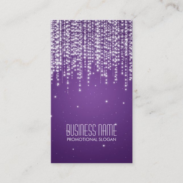 Elegant Night Dazzle Purple Business Card (Front)