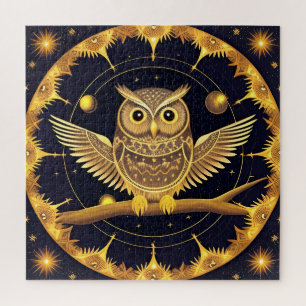 Elegant Night Owl Illustration Jigsaw Puzzle