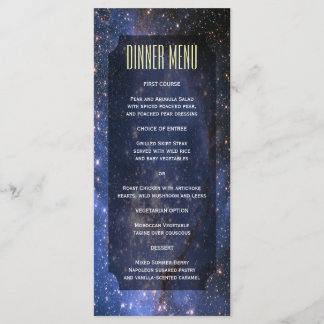 Elegant Night Sky / Space Theme Slim Dinner Menu