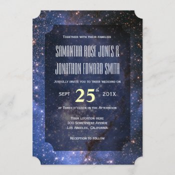 Elegant Night Sky / Space Theme Wedding Invitation by prettypicture at Zazzle