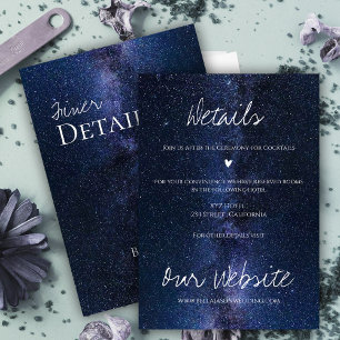 Elegant Night Sky Under The Stars Wedding Details Enclosure Card