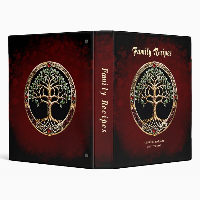 Elegant noble tree of life with celtic knot.  3 ring binder (Background)