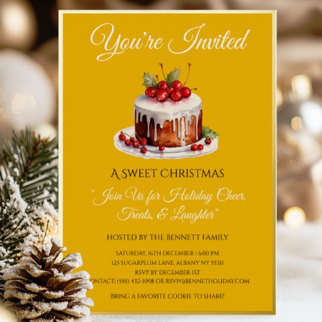 Elegant Noël Foil Christmas Invitation Foil Invitation (Elegant Christmas foil invite — customize your holiday party details with shimmering festive charm.)