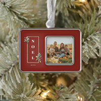 Elegant NOEL Gold Winter Berry Frame Photo