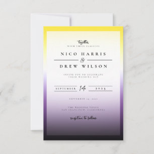 Elegant Nonbinary Pride Wedding Invitation