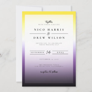 Elegant Nonbinary Pride Wedding  Invitation