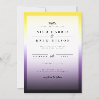 Elegant Nonbinary Pride Wedding Invitation
