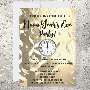 Elegant Noon Year's Eve Party Invitation