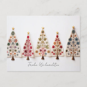 Elegant Nordic Style Christmas trees Postcard