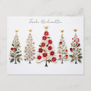 Elegant Nordic Style Christmas trees Postcard
