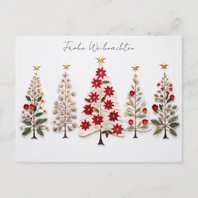 Elegant Nordic Style Christmas trees Postcard (Front)