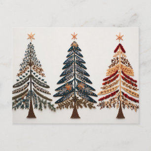 Elegant Nordic Style Christmas trees Postcard