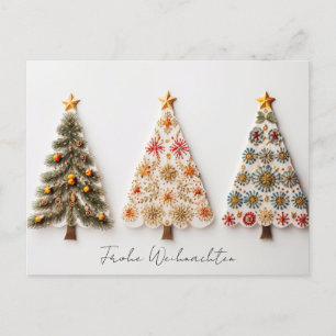 Elegant Nordic Style Christmas trees Postcard