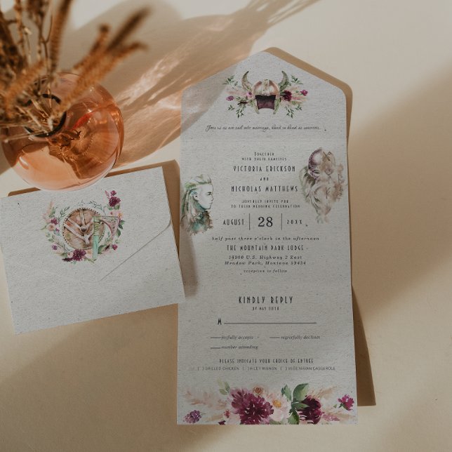 Elegant Norse Viking Scroll Wedding All In One Invitation (Creator Uploaded)