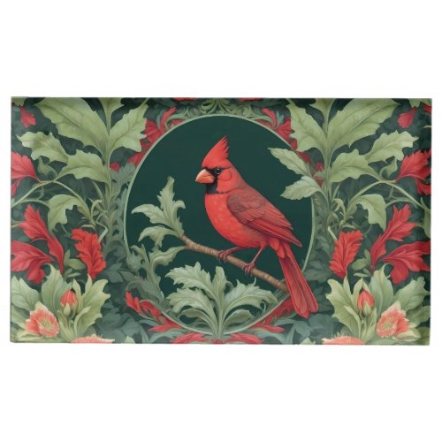 Elegant Northern Cardinal William Morris Inspired  Place Card Holder