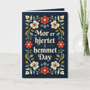Elegant Norwegian Rosemaling Mother’s Day Card