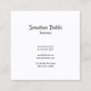 Elegant Nostalgic Classic Vintage Professional Square Business Card