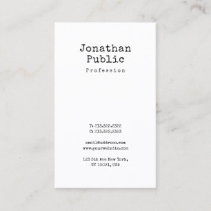 Elegant Nostalgic Design Clean Plain Retro Trendy Business Card