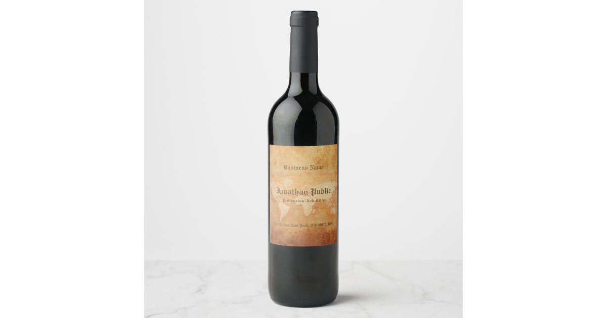 Elegant Nostalgic Old Paper Look Drink Bottle Wine Label | Zazzle
