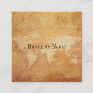 Elegant Nostalgic Old Paper Look Premium Thick Square Business Card