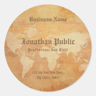 Elegant Nostalgic Old Paper Look Professional Classic Round Sticker