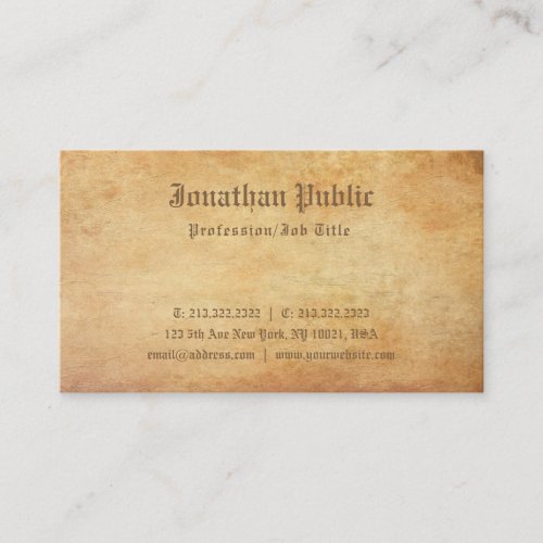 Elegant Nostalgic Old Paper Look Professional Luxe Business Card