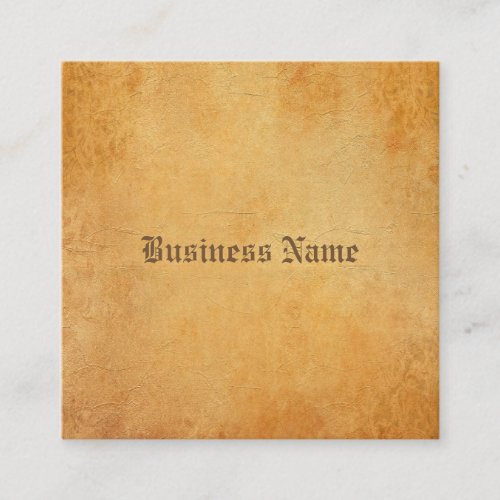 Elegant Nostalgic Old Paper Look Professional Square Business Card