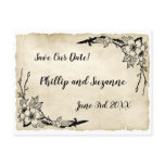 Elegant Nostalgic Vintage Floral Save the Date Announcement Postcard