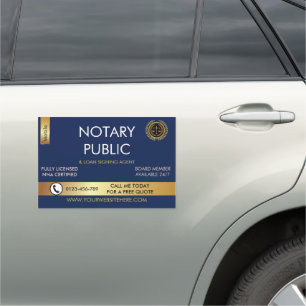 Elegant Notary Public Loan Signing Agent Car Magnet