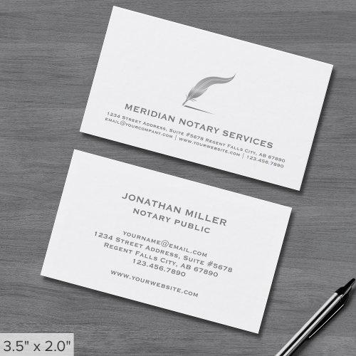 Elegant Notary Service Business Card