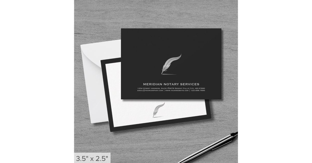Elegant Notary Service Note Card | Zazzle