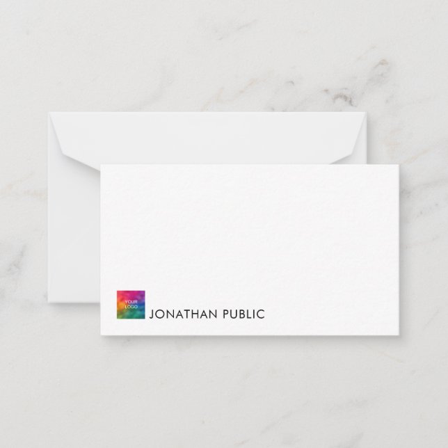 Elegant Note Cards Add Text Logo Here Simple (Front)