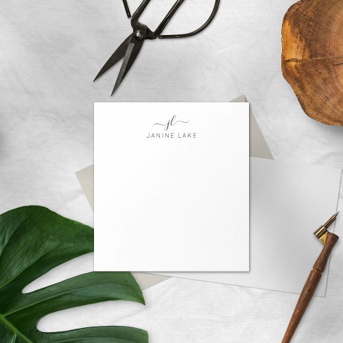 Elegant Note Pad With Name And Initial