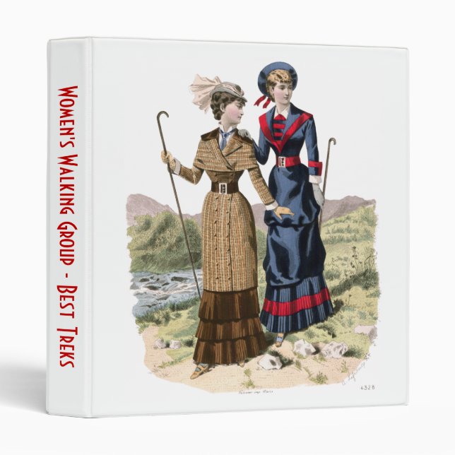 Elegant Notebook for Women's Walking Group Binder (Front/Spine)