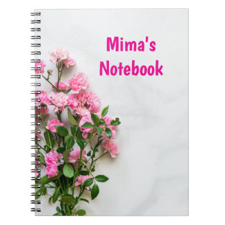 Elegant notebook with pink personalized first name