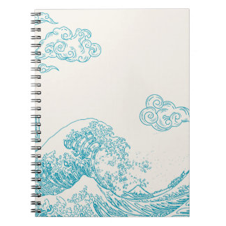 Elegant notebook with sleek marine esthetic