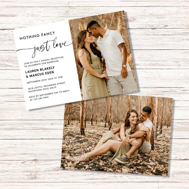 Hochzeits-Hintergrund 'Nothing Fancy Just Love' – 2,4 X 1,8 M, Vinyl, Mit Grünen Blättern, Für Foto-Shootings & Deko