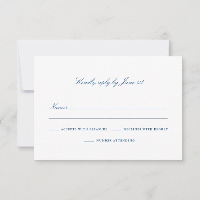 Elegant Number Attending Portland Collection RSVP Card (Front)