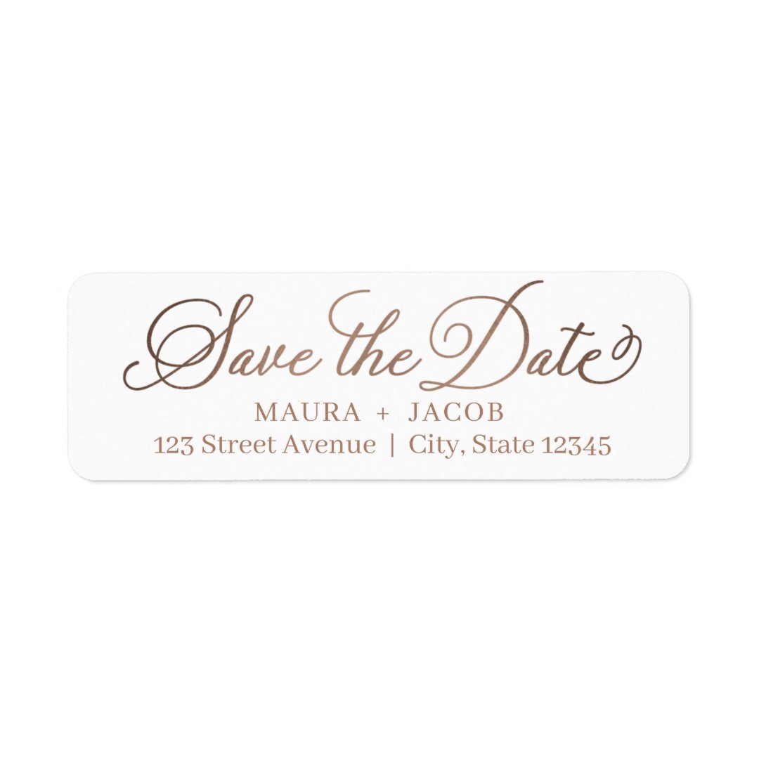 Elegant Nuptial Save The Date Address Label Zazzle
