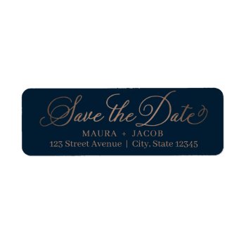 Elegant Nuptial Save The Date Address Label by berryberrysweet at Zazzle