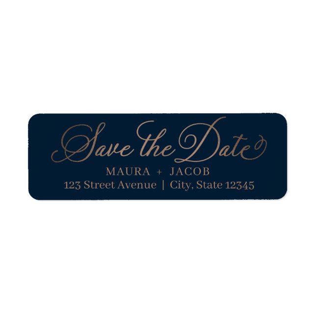 Elegant Nuptial Save The Date Address Label (Front)