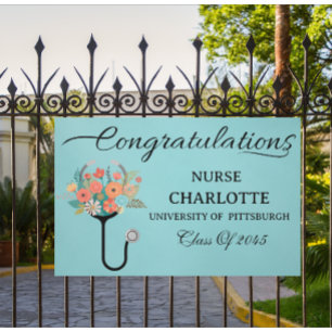 Elegant Nurse Graduation Party Banner